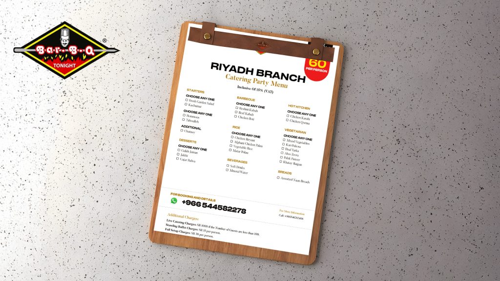 Do BBQ Tonight Riyadh Offer Catering or Party Menus